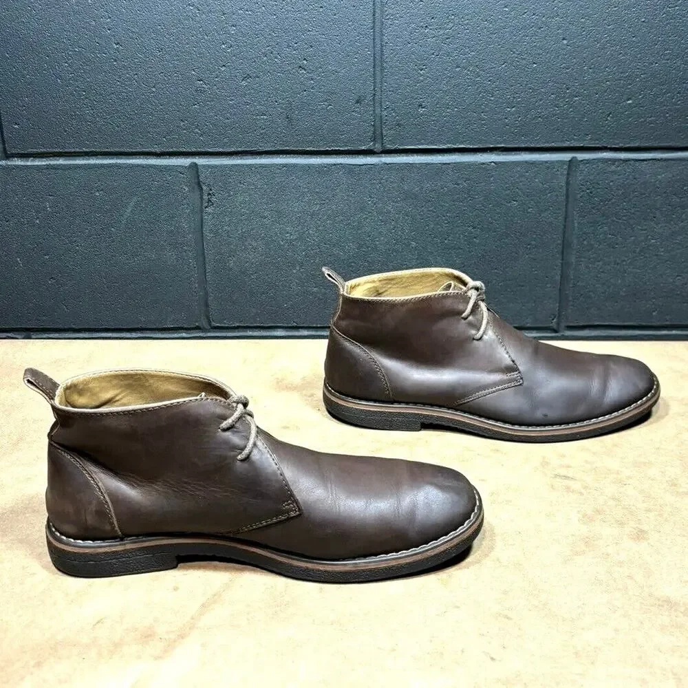 GBX Brown Leather Chukka Boots Men’s 10.5 Casual Lace Up Ankle